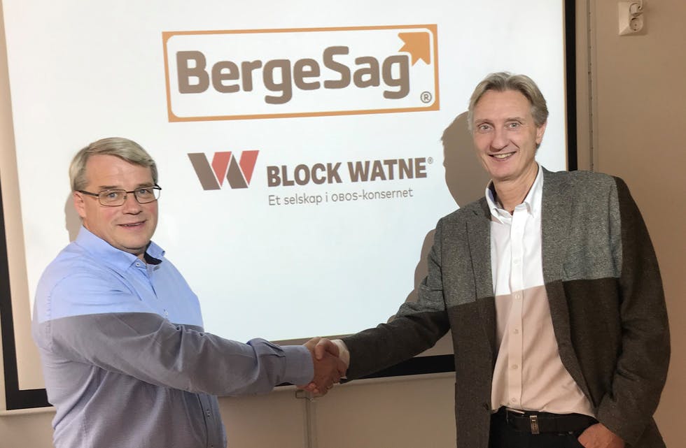 Einige om overtaking: Konsernsjef Rolf L. Sjursen (t.v.) og John Erling Aarnes, direktør operativ eining i Block Watne. Foto: Privat