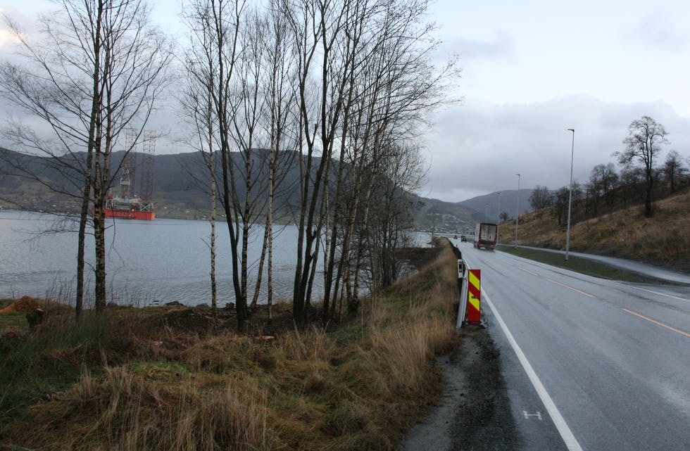 Sikt langs vegen, og ut mot fjorden er opnare og meir trafikksikkert for bilistane.